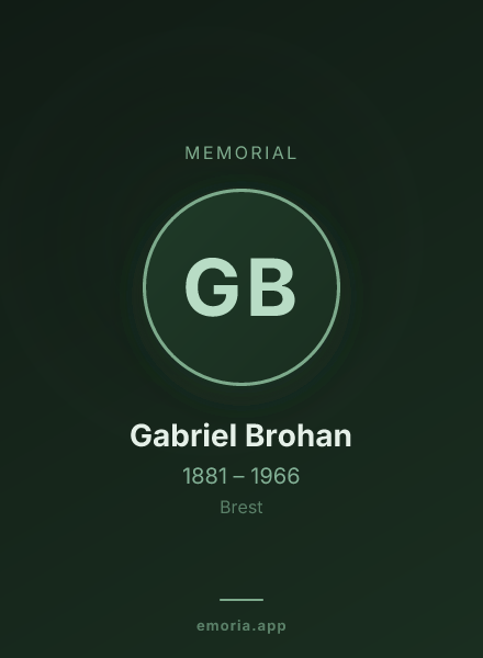 Memorial portrait of Gabriel Brohan