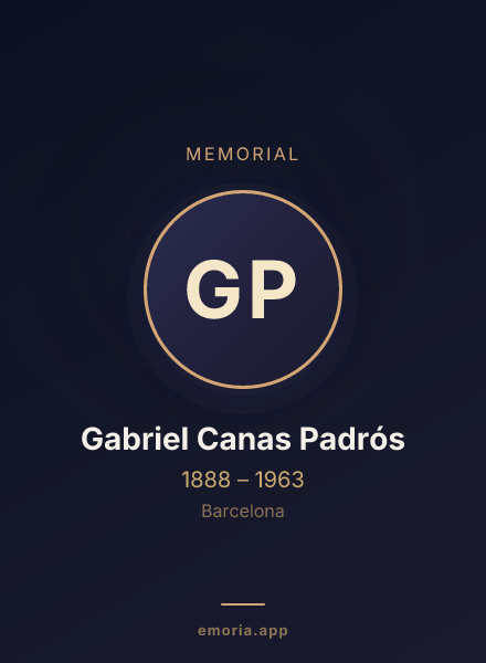 Memorial portrait of Gabriel Canas Padrós