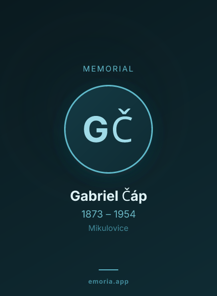 Memorial portrait of Gabriel Čáp