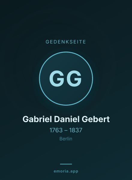Gedenkportrait von Gabriel Daniel Gebert