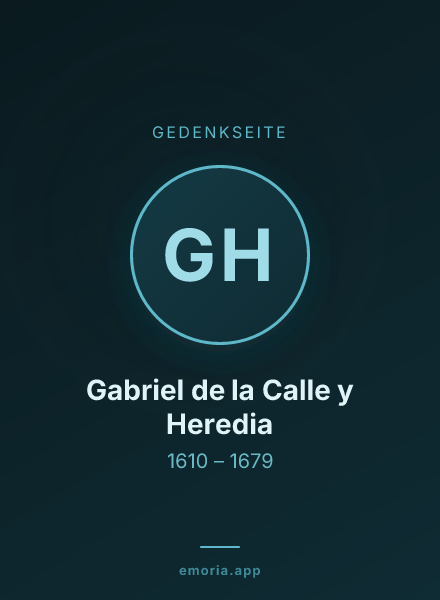 Gedenkportrait von Gabriel de la Calle y Heredia