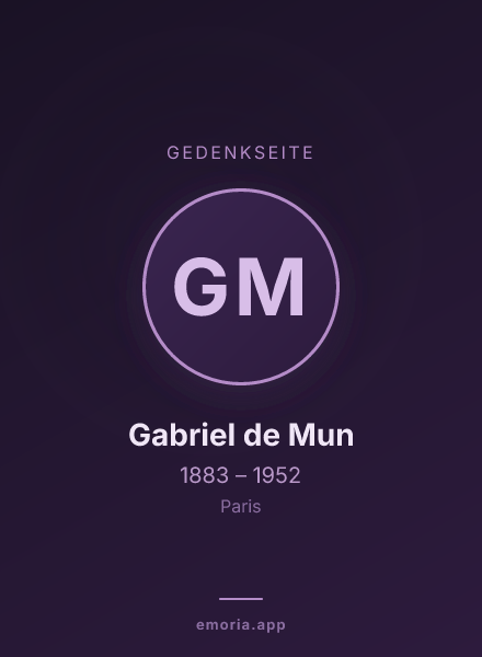 Gedenkportrait von Gabriel de Mun