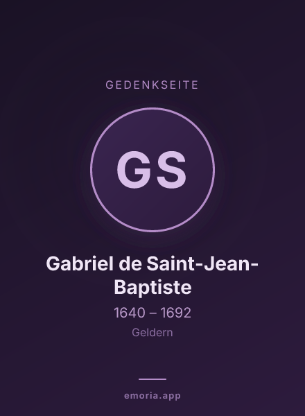 Gedenkportrait von Gabriel de Saint-Jean-Baptiste