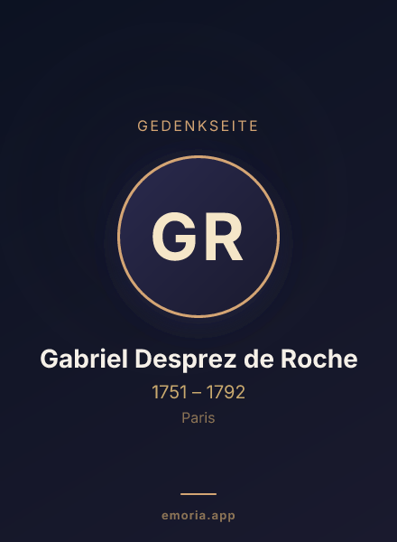 Gedenkportrait von Gabriel Desprez de Roche