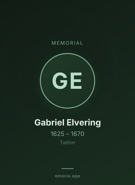 Memorial portrait of Gabriel Elvering