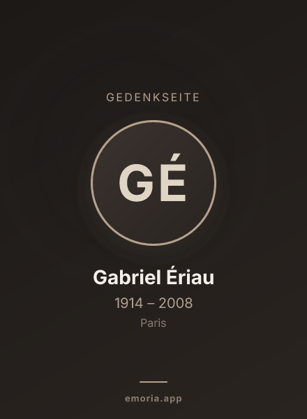 Gedenkportrait von Gabriel Ériau