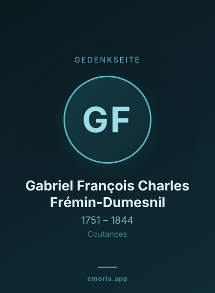 Gedenkportrait von Gabriel François Charles Frémin-Dumesnil