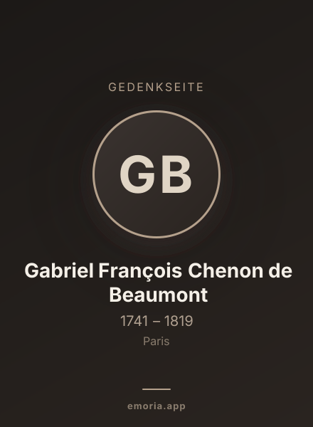 Gedenkportrait von Gabriel François Chenon de Beaumont