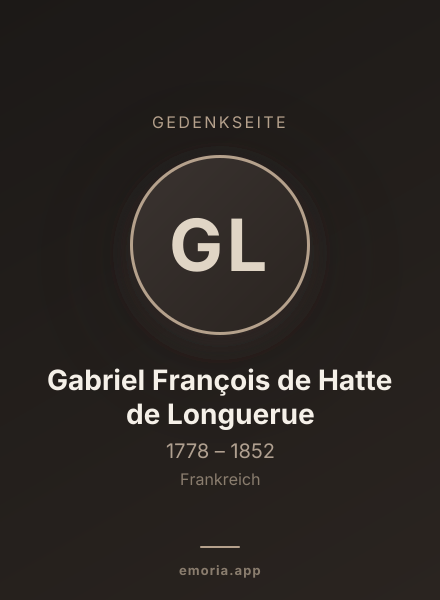 Gedenkportrait von Gabriel François de Hatte de Longuerue