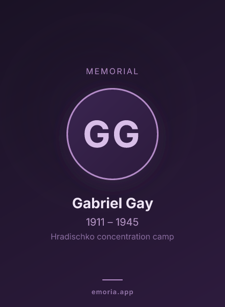 Memorial portrait of Gabriel Gay