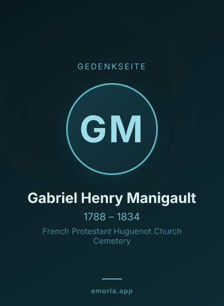 Gedenkportrait von Gabriel Henry Manigault