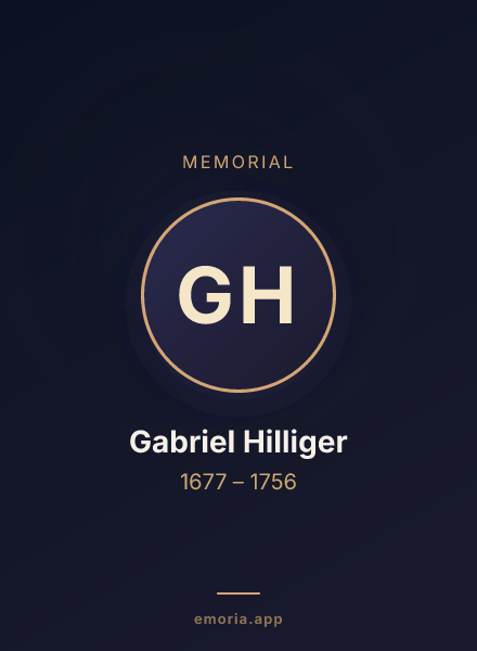 Memorial portrait of Gabriel Hilliger
