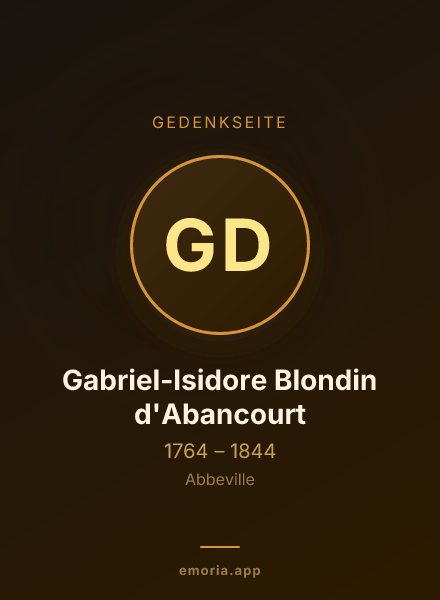 Gedenkportrait von Gabriel-Isidore Blondin d'Abancourt