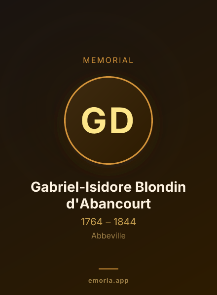 Memorial portrait of Gabriel-Isidore Blondin d'Abancourt