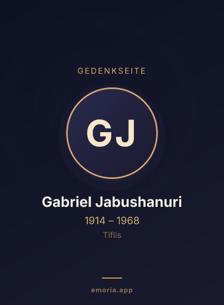 Gedenkportrait von Gabriel Jabushanuri