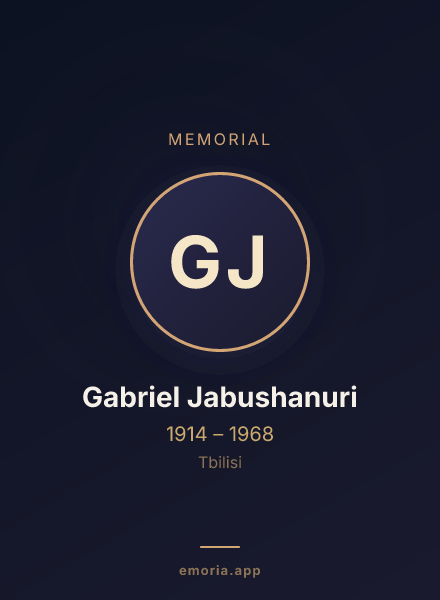 Memorial portrait of Gabriel Jabushanuri