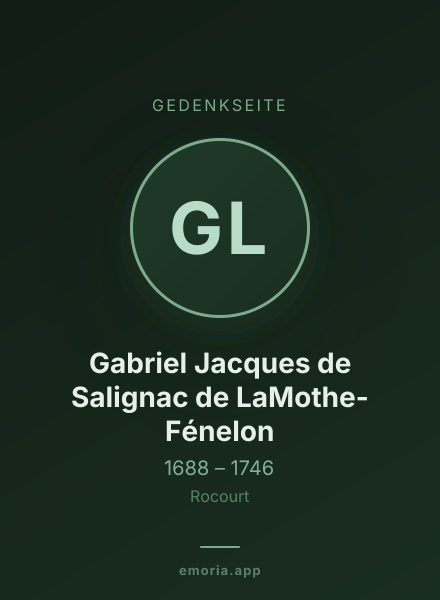 Gedenkportrait von Gabriel Jacques de Salignac de LaMothe-Fénelon