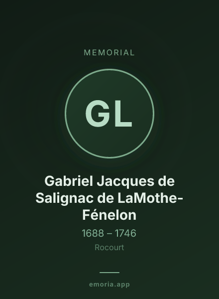 Memorial portrait of Gabriel Jacques de Salignac de LaMothe-Fénelon