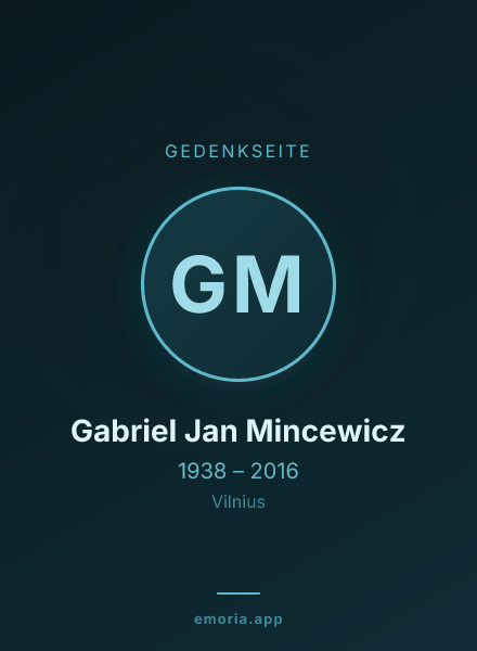 Gedenkportrait von Gabriel Jan Mincewicz