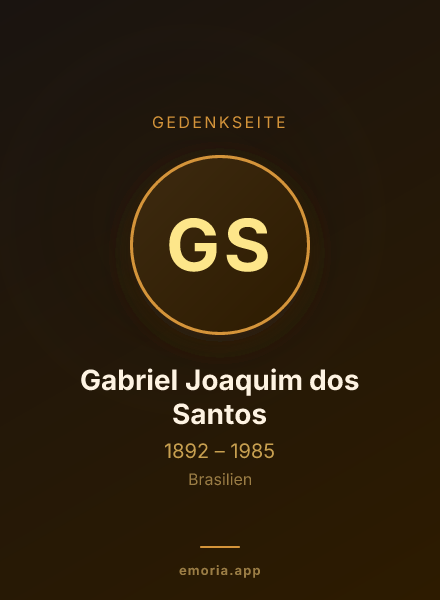 Gedenkportrait von Gabriel Joaquim dos Santos