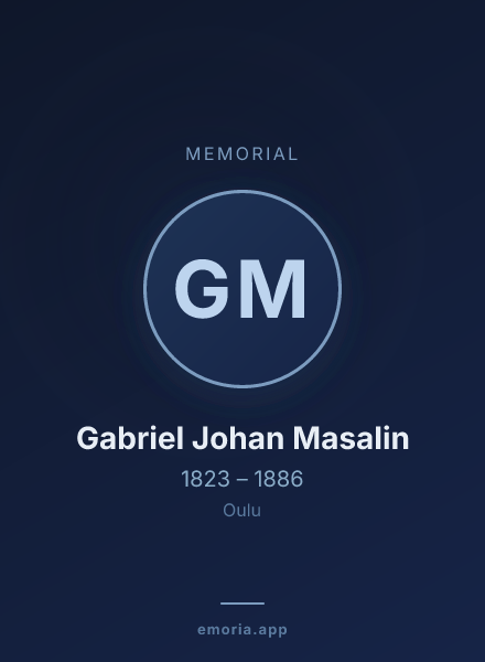 Memorial portrait of Gabriel Johan Masalin