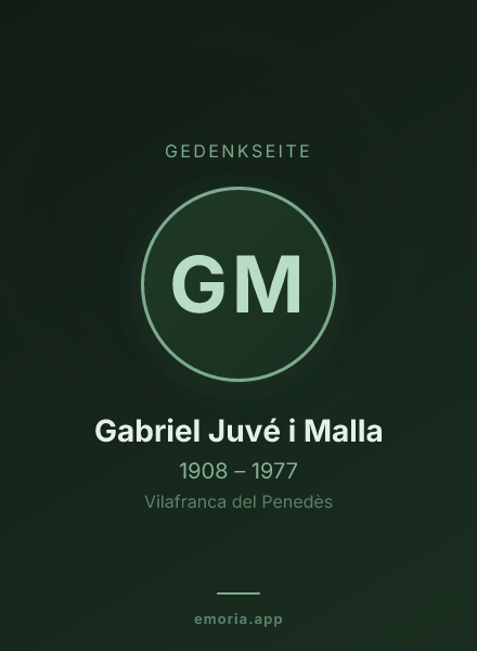 Gedenkportrait von Gabriel Juvé i Malla