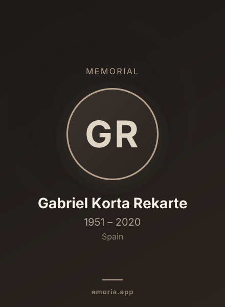 Memorial portrait of Gabriel Korta Rekarte