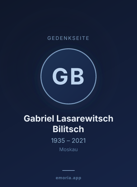 Gedenkportrait von Gabriel Lasarewitsch Bilitsch