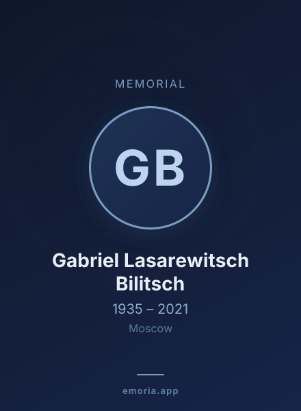 Memorial portrait of Gabriel Lasarewitsch Bilitsch