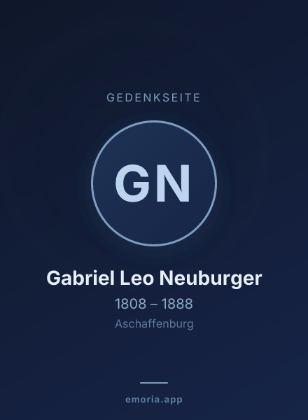 Gedenkportrait von Gabriel Leo Neuburger