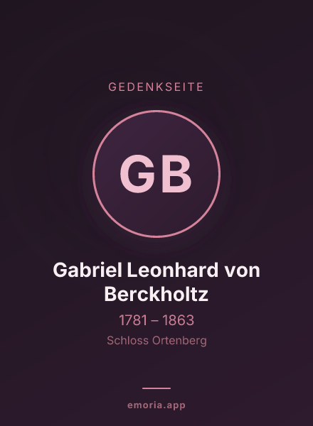 Gedenkportrait von Gabriel Leonhard von Berckholtz