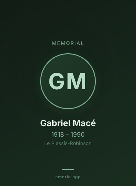 Memorial portrait of Gabriel Macé