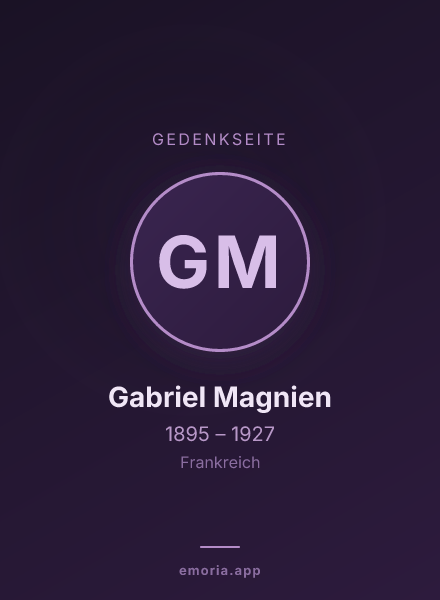 Gedenkportrait von Gabriel Magnien