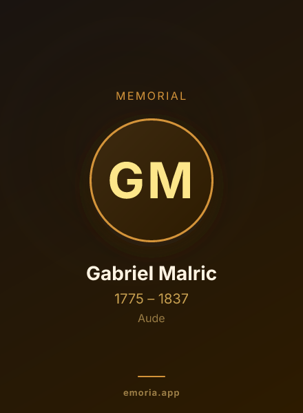 Memorial portrait of Gabriel Malric