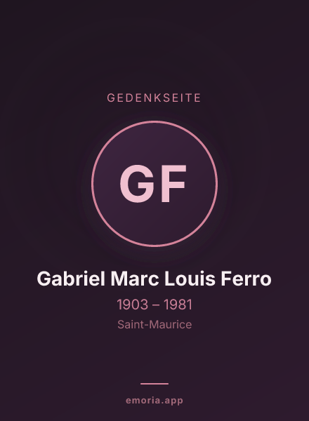 Gedenkportrait von Gabriel Marc Louis Ferro