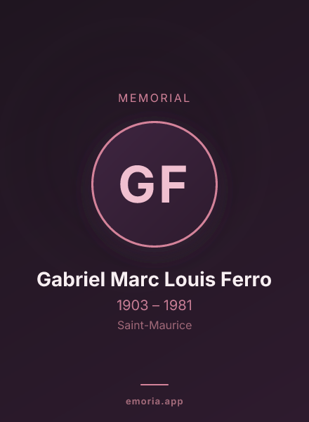 Memorial portrait of Gabriel Marc Louis Ferro
