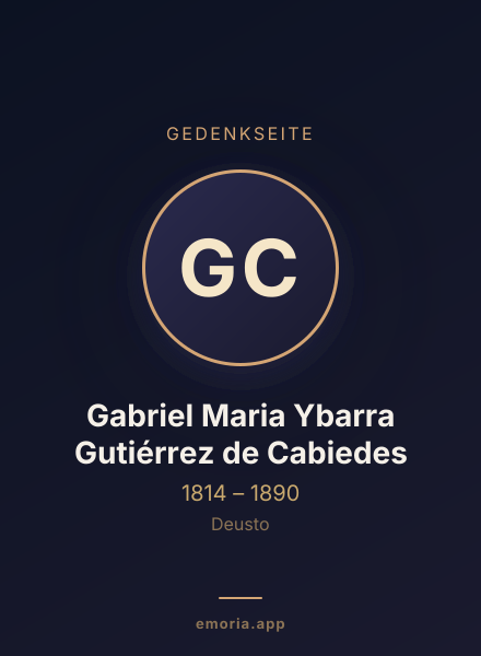 Gedenkportrait von Gabriel Maria Ybarra Gutiérrez de Cabiedes