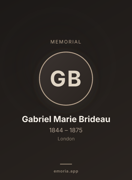 Memorial portrait of Gabriel Marie Brideau