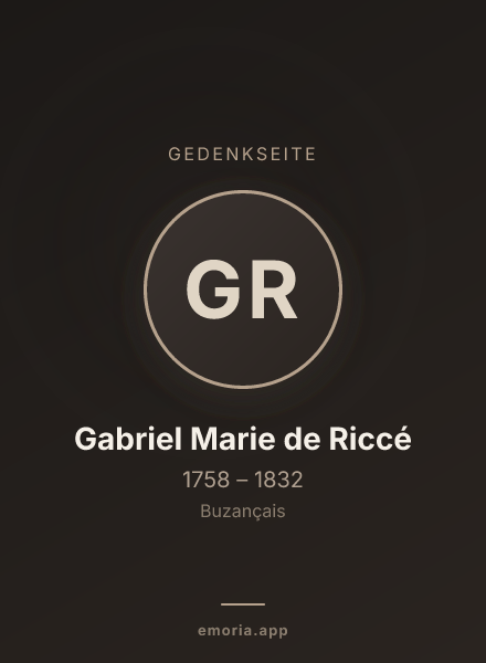 Gedenkportrait von Gabriel Marie de Riccé