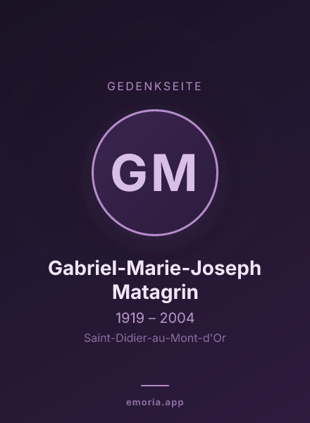 Gedenkportrait von Gabriel-Marie-Joseph Matagrin