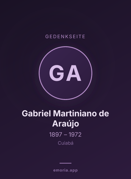 Gedenkportrait von Gabriel Martiniano de Araújo