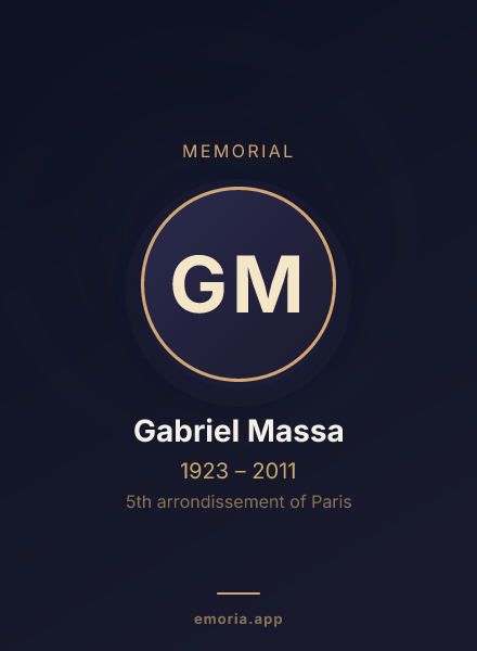 Memorial portrait of Gabriel Massa