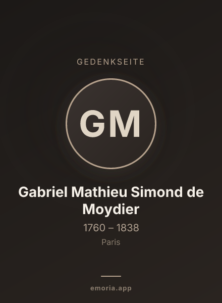 Gedenkportrait von Gabriel Mathieu Simond de Moydier