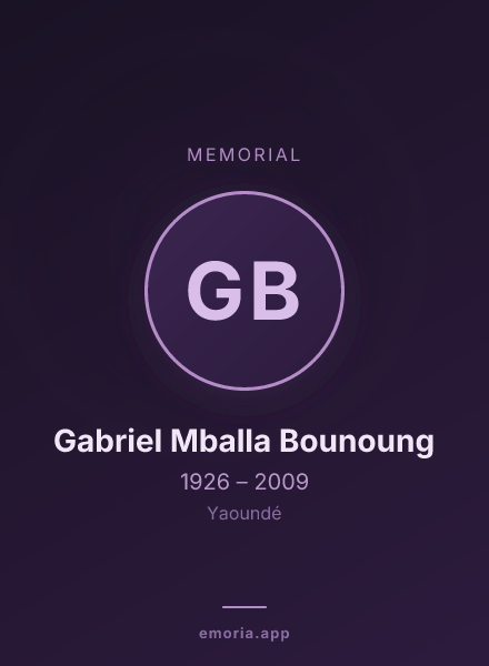 Memorial portrait of Gabriel Mballa Bounoung
