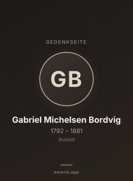 Gedenkportrait von Gabriel Michelsen Bordvig
