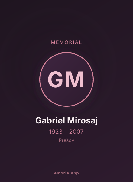 Memorial portrait of Gabriel Mirosaj