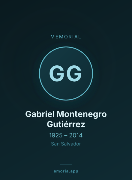 Memorial portrait of Gabriel Montenegro Gutiérrez