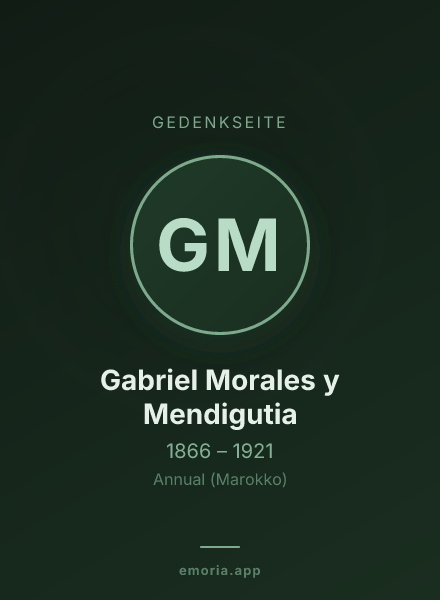 Gedenkportrait von Gabriel Morales y Mendigutia