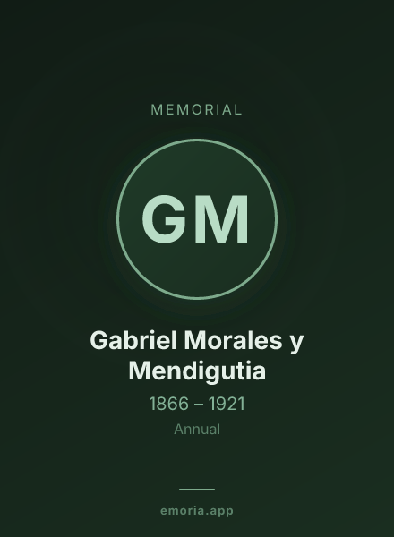 Memorial portrait of Gabriel Morales y Mendigutia