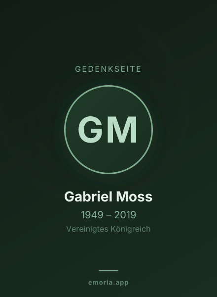 Gedenkportrait von Gabriel Moss